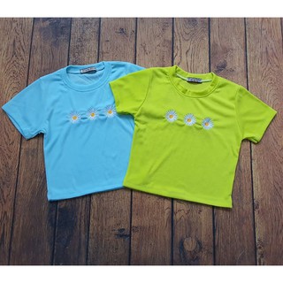 [Ảnh thật ] Áo Croptop thêu 3 bông cúc