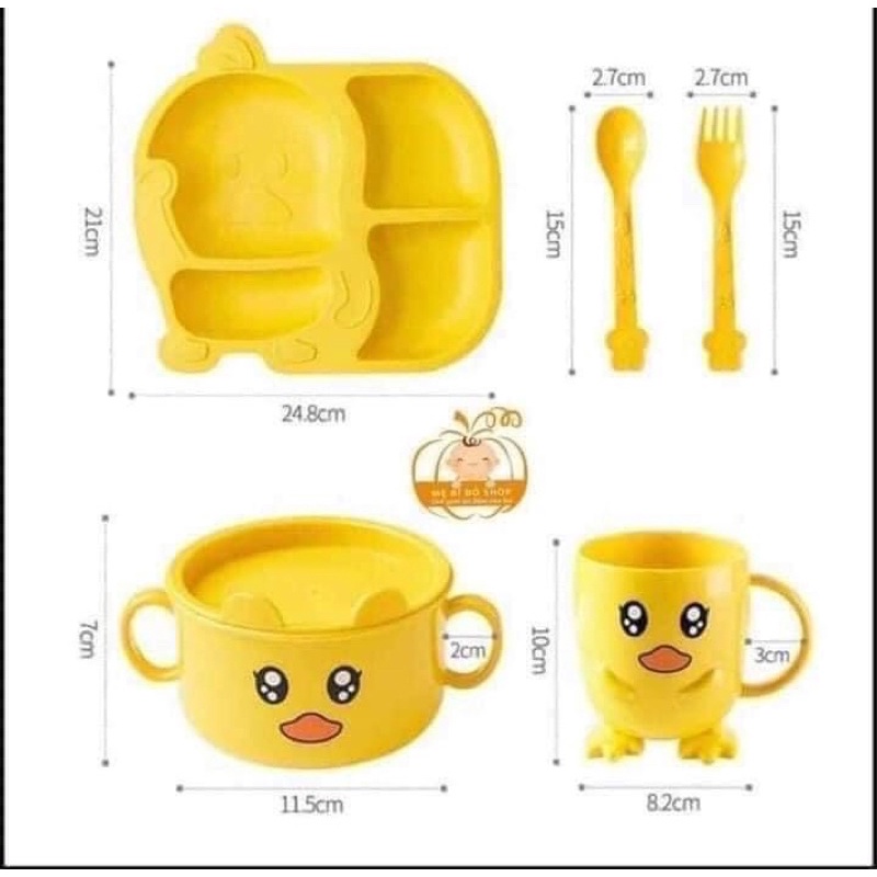 Khay ăn dặm gà vàng 5 chi tiết cho bé siêu đáng yêu