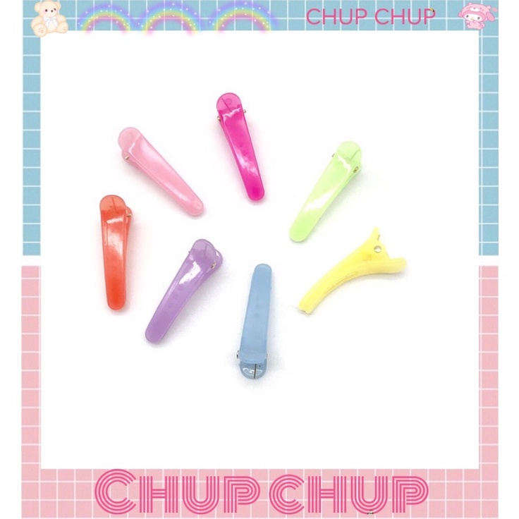 Sét 10 Kẹp Mỏ Vịt Dài 3,5cm Nhiều Màu