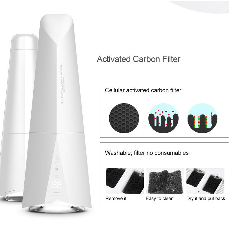 Máy Tạo Ẩm Không Khí Deerma LD500S Khuếch Tán Không Khí Bằng Sóng Siêu Âm,Độ Ồn Thấp