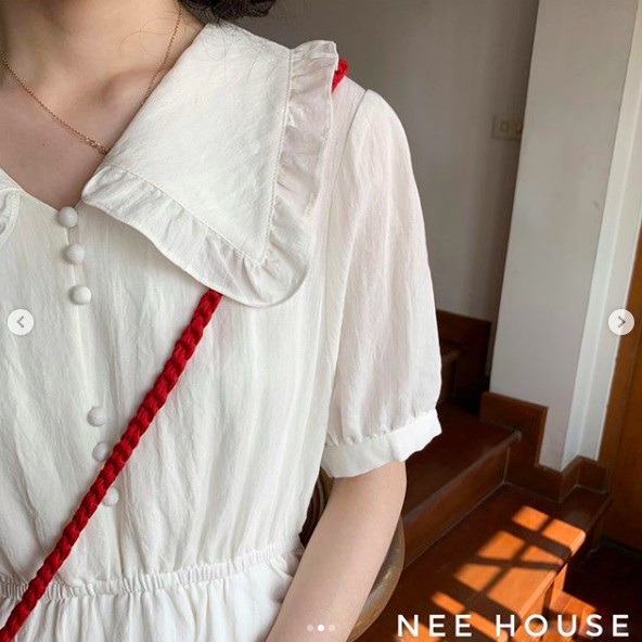 NEEhouse đầm váy trắng dài trẻ trung kiểu dáng Hàn Quốc mới nhất 2020 Designed by Korea