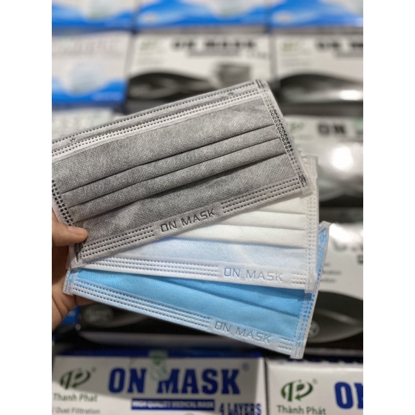 Khẩu trang y tế ON MASK 4 lớp kháng khuẩn chính hãng hộp 50c | BigBuy360 - bigbuy360.vn