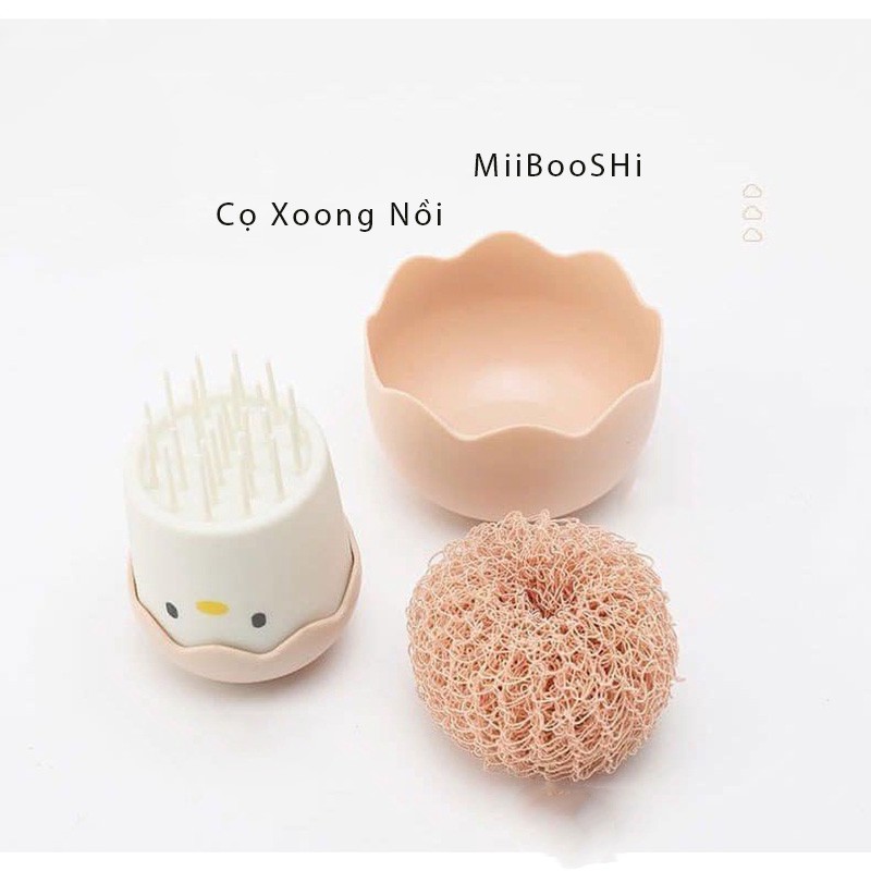 Cọ Xoong Nồi (Giá Sỉ) Dụng Cụ Cọ Xoong Nồi Hình Gà Con Nhỏ Gọn Tiện Dụng