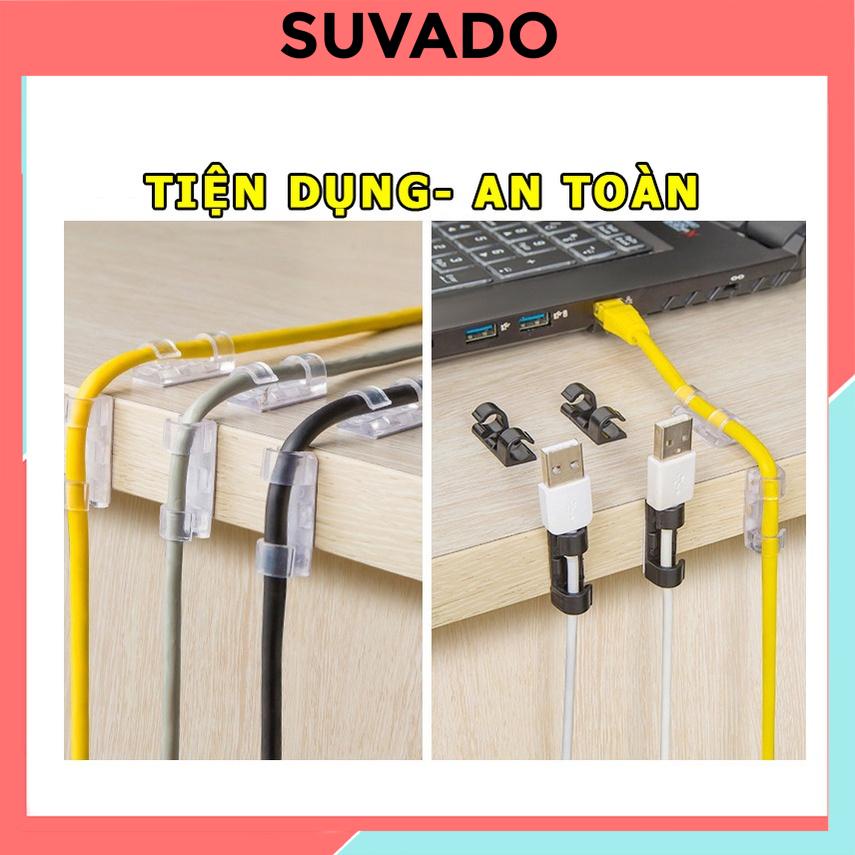 20 Nẹp Cố Định Dây Điện keo 3m mới LXQ20 Kẹp Giữ Cáp Sạc Nẹp Dây Điện Chống Rối Dán Tường Siêu dính SUVADO