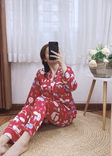 ( Freesize Satin ) Đồ Bộ Pijama Satin Nơ TDQD ( P1 )