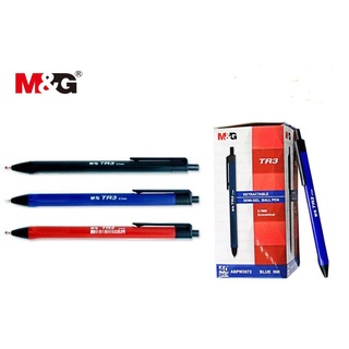 Bút bi M&G ABPW3072A/B/C màu đen, xanh, đỏ. Đầu 0.7 trên cây viết ghi TR3. 1 cây