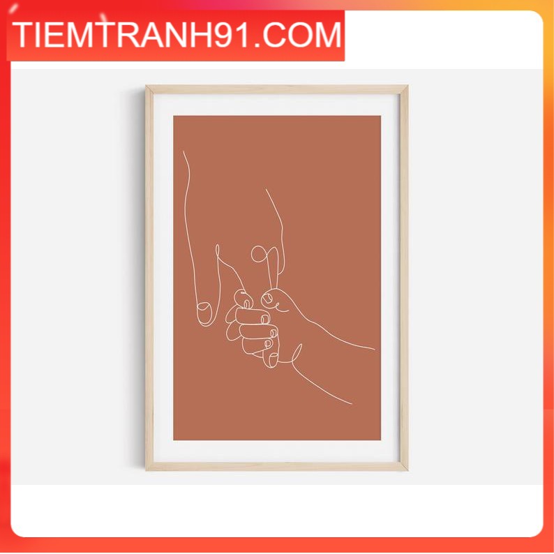 Tranh treo tường | Line art-Fine Line Holding Hands Print 58 , tranh canvas giá rẻ