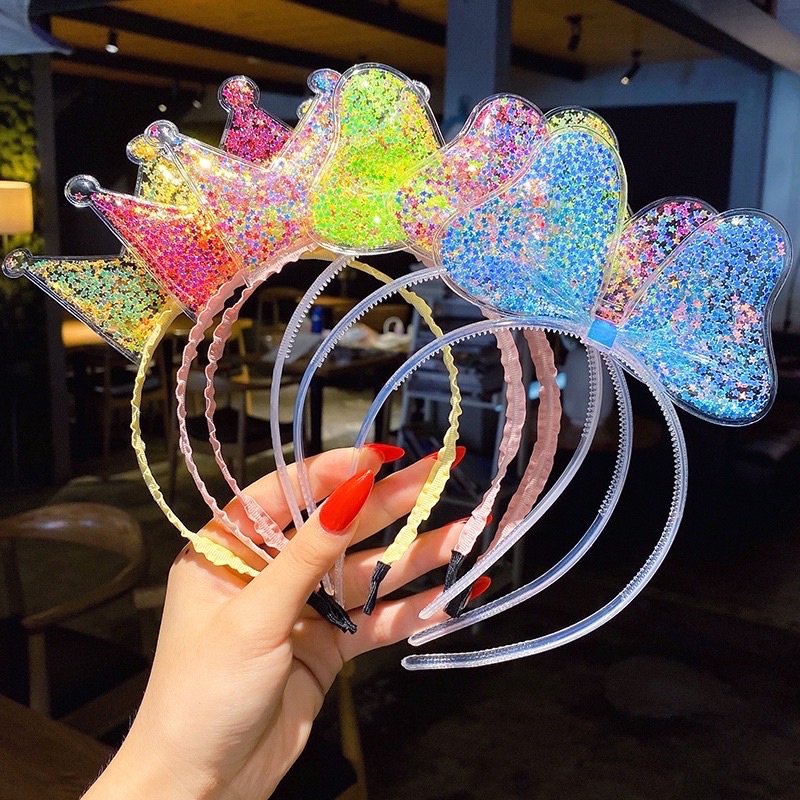 Cài tóc, bờm tóc hình vương miện, hình nơ dễ thương cho bé