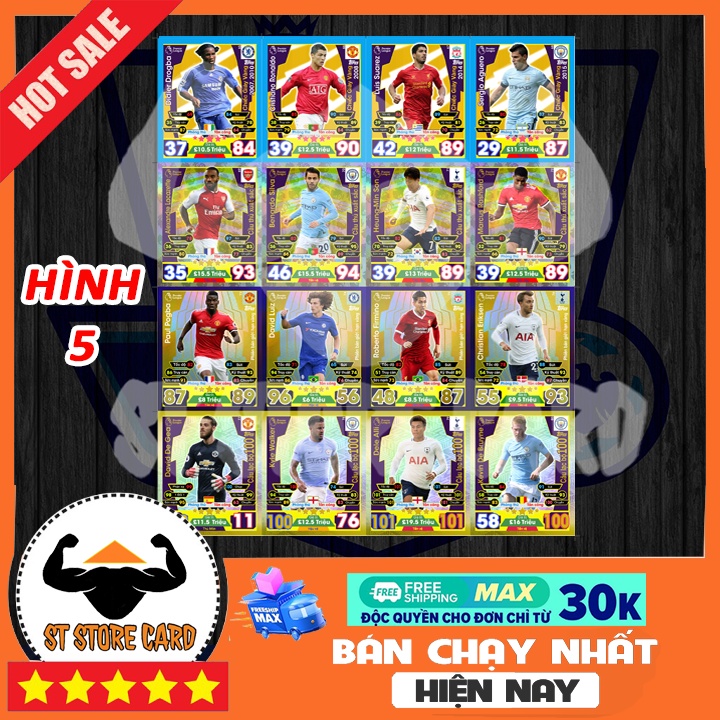 Thẻ cầu thủ Ngoại hạng Anh 2017/18 size Poca Match Attax thẻ in custom ST STORE CARD trên