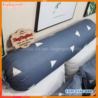 VỎ GỐI ÔM COTTON POLY ĐƯỜNG MAY CHẮC CHẮN MẪU TAM GIÁC GHI (Ghi chú khi chọn mẫu)