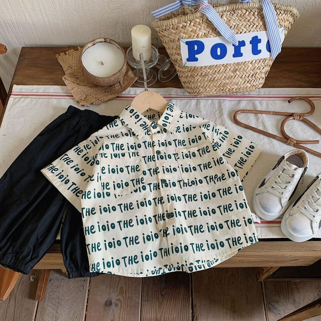 Áo sơ mi phong cách Hàn Quốc cho bé trai Áo sơmi bé trai Kunkid