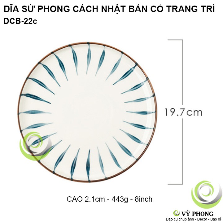 DĨA SỨ HOA VĂN PHONG CÁCH NHẬT BẢN CỔ TRANG TRÍ BẾP CHỤP HÌNH ĐẠO CỤ CHỤP ẢNH SẢN PHẨM INS DCB-22