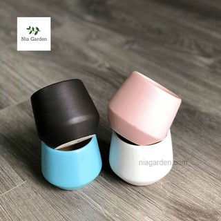 Chậu sứ cúp mini trồng cây cảnh, sen đá, xương rồng