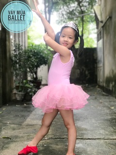 Váy múa ballet viền ren cổ (có sỉ từ 5c)