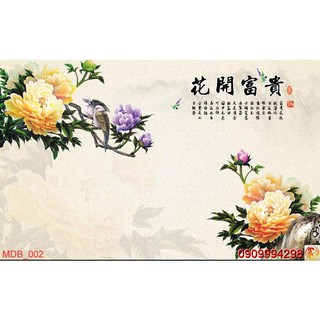 TRANH DÁN TƯỜNG 3D HOA MẪU ĐƠN