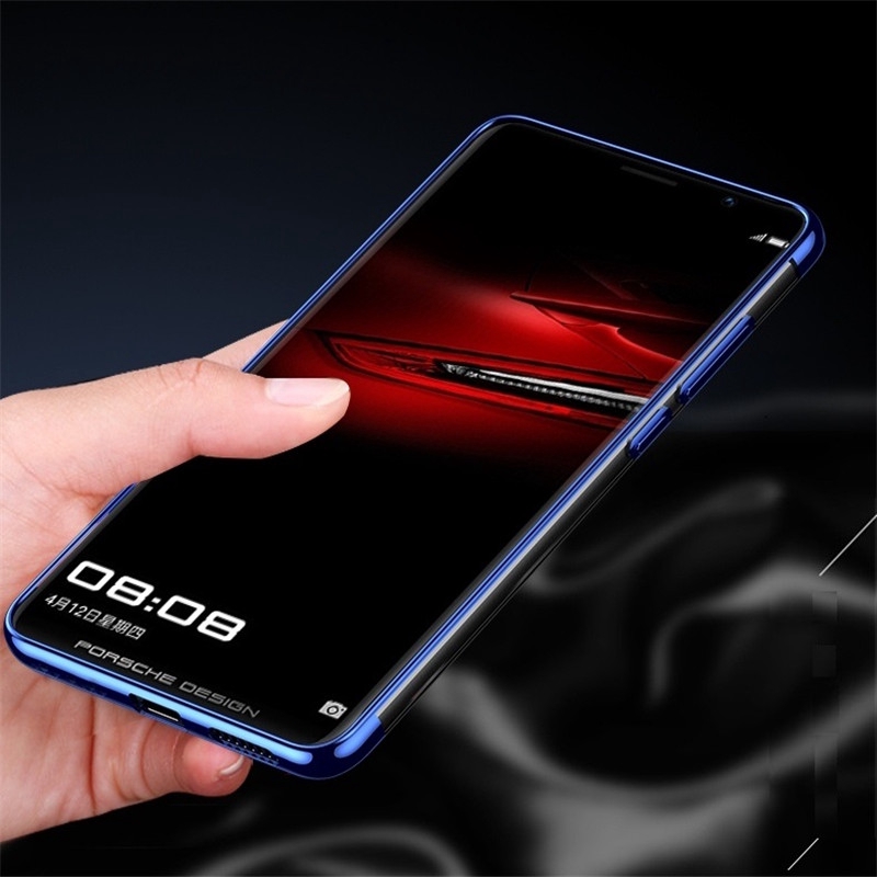 Ốp Lưng Silicone Trong Suốt Viền Màu Cho Huawei Mate 30 Nova 5i 5 4 Pro P20 Lite 2019