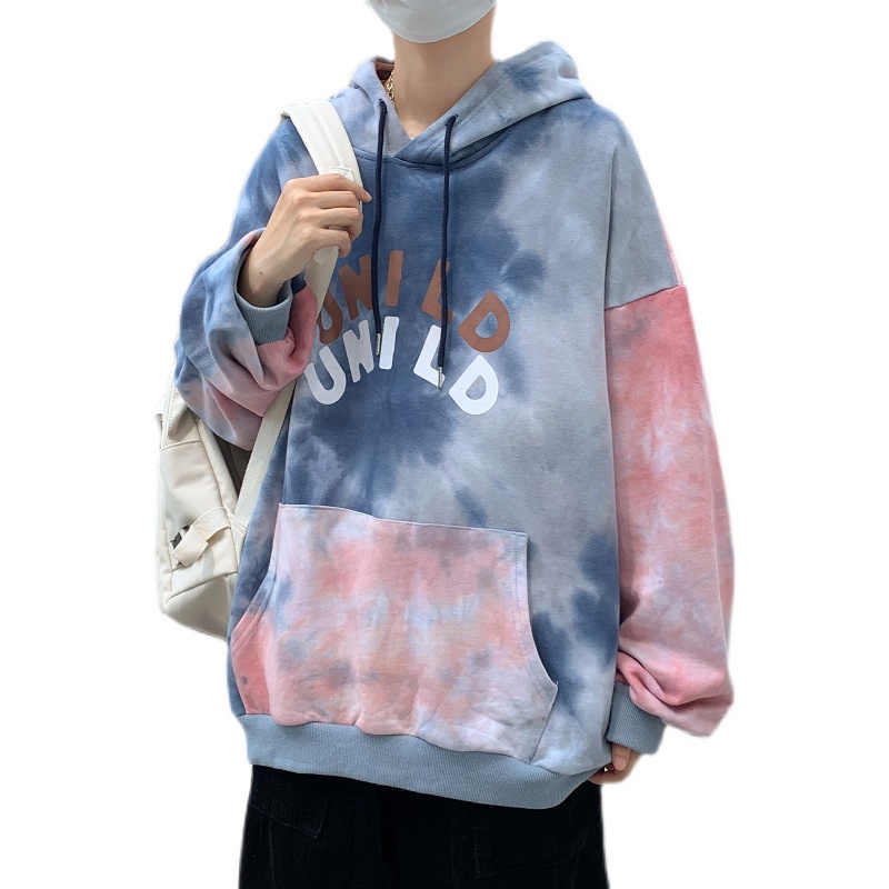 Áo Hoodie Dáng Rộng Vải Mỏng Nhuộm Màu Độc Đáo Thời Trang Xuân Thu Phong Cách Hàn Quốc Cho Nam