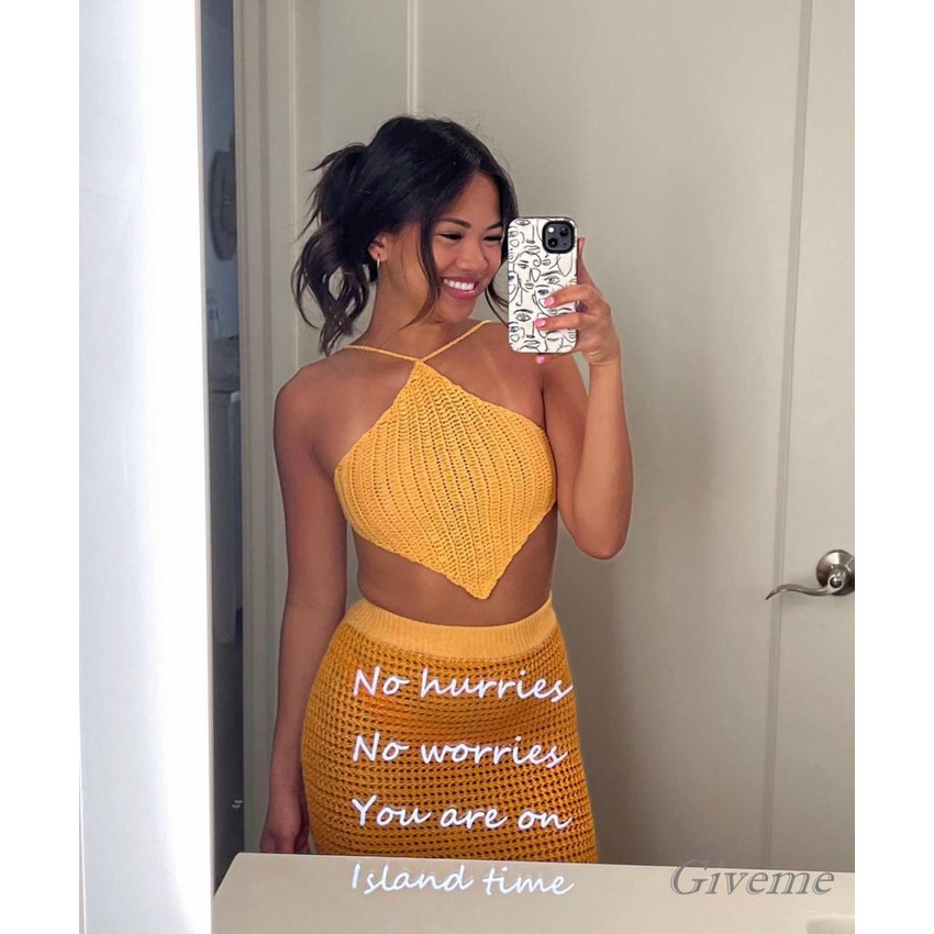 Áo Dệt Kim Hở Lưng Màu Trơn Họa Tiết Hình Học Thời Trang Cho Nữ