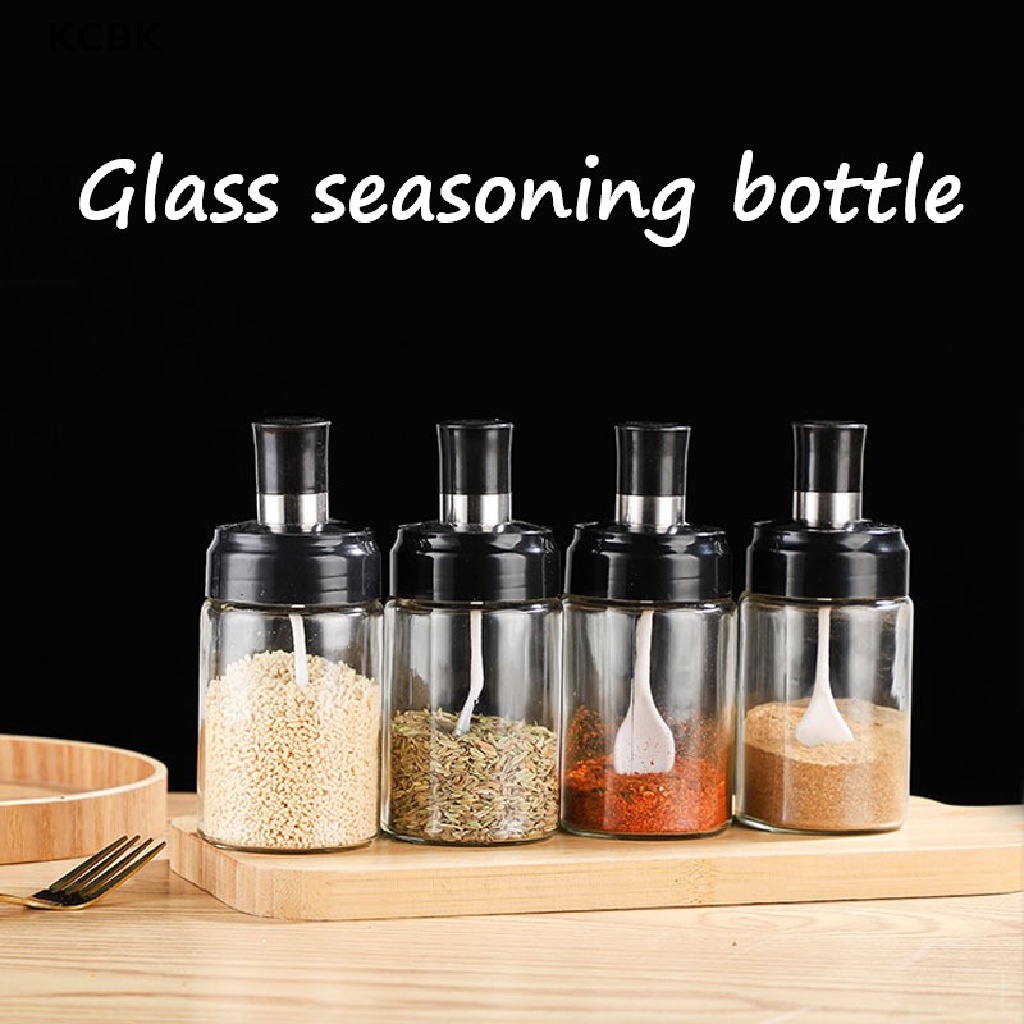 KC Glass Seasoning Bottle Spice Jar Condiment Container Salt Oil Kitchen BBQ Tool BK