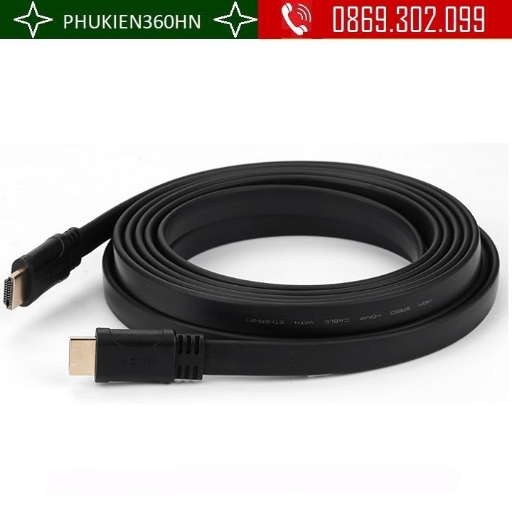 [Mã ELHACE giảm 4% đơn 300K] Dây HDMI 2 đầu dẹt 3 mét - Cáp HDMI Dẹt 3 mét