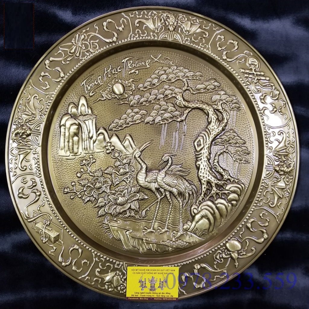 Tranh mâm đồng-Tùng Hạc Trường Xuân