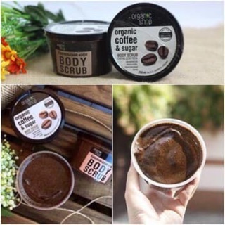 Tẩy Da Chết Body Cà phê Organic Shop - Organic Coffe& Sugar