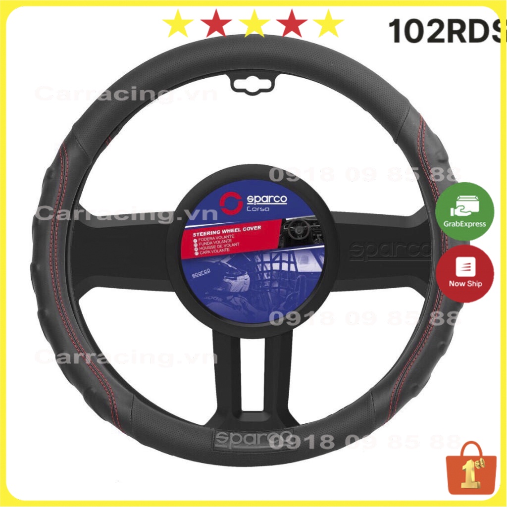 Bọc vô lăng thời thượng Sparco LA02 chính hãng CARRACING size 38 phù hợp mọi dòng xe - Bọc vô lăng spaco dáng thể thao