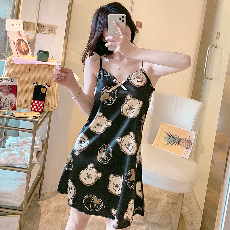 Đầm Ngủ Hai Dây In Họa Tiết Hoạt Hình Xinh Xắn Gợi Cảm Dành Cho Nữ | BigBuy360 - bigbuy360.vn