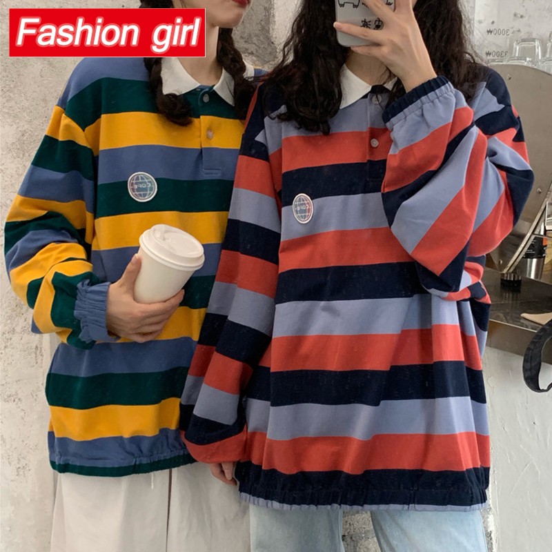 Đầm nữ dài tay cổ bẻ form rộng thời trang Hàn | BigBuy360 - bigbuy360.vn