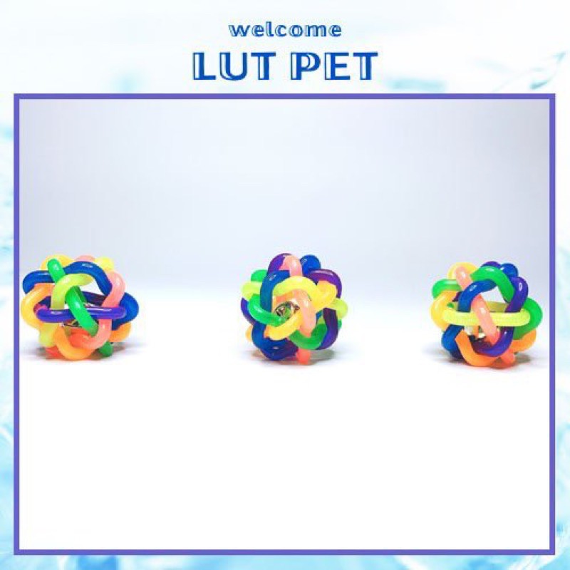 Bóng 7 màu đồ chơi cho chó mèo - banh nhựa đồ chơi cho thú cưng kèm lục lạc