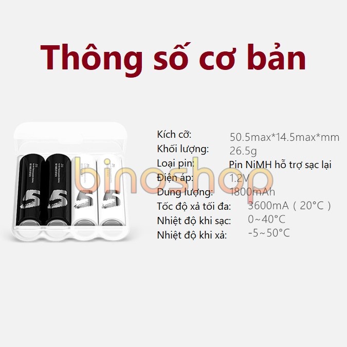 [Mã ELFLASH5 giảm 20K đơn 50K] Bộ sạc pin AA/AAA Xiaomi PB401 và Pin sạc AA Xiaomi Zi5