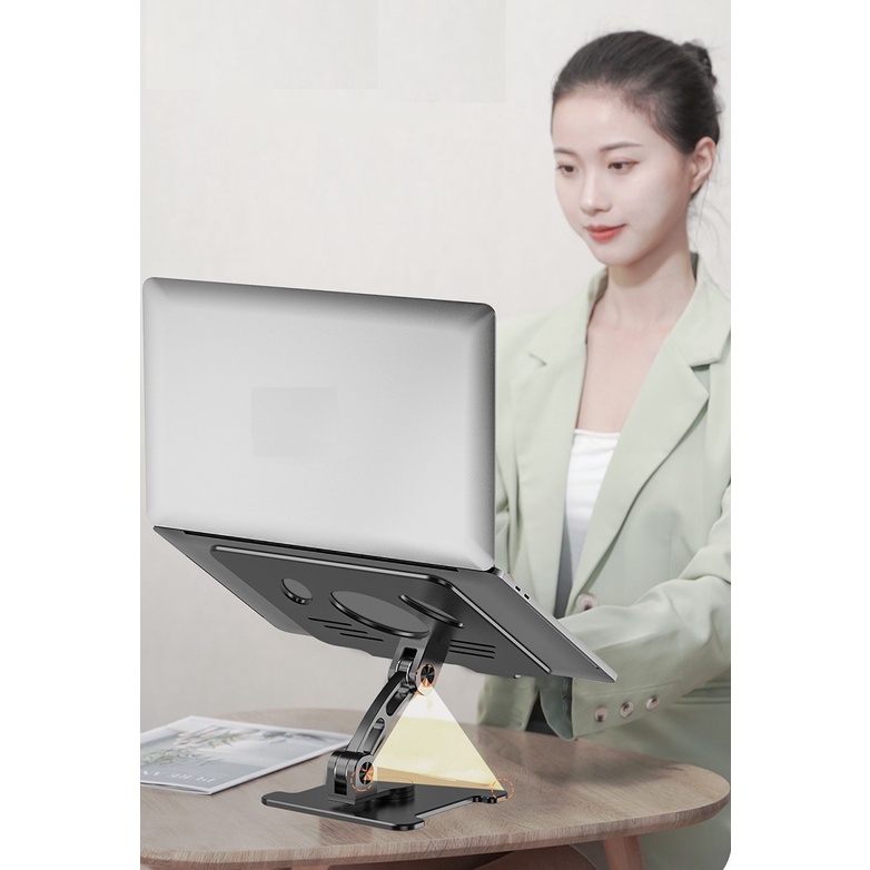 Giá đỡ laptop macbook stand nhôm cao cấp MT99 Plus chân đế xoay tròn cho máy 11 inch - 17 inch.