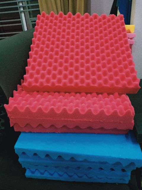 Sét 25 Tấm mút tiêu âm Hình trứng (Hột gà ). Kèm keo dán - Kt 50 x 50cm dày 5cm. Nhiều màu