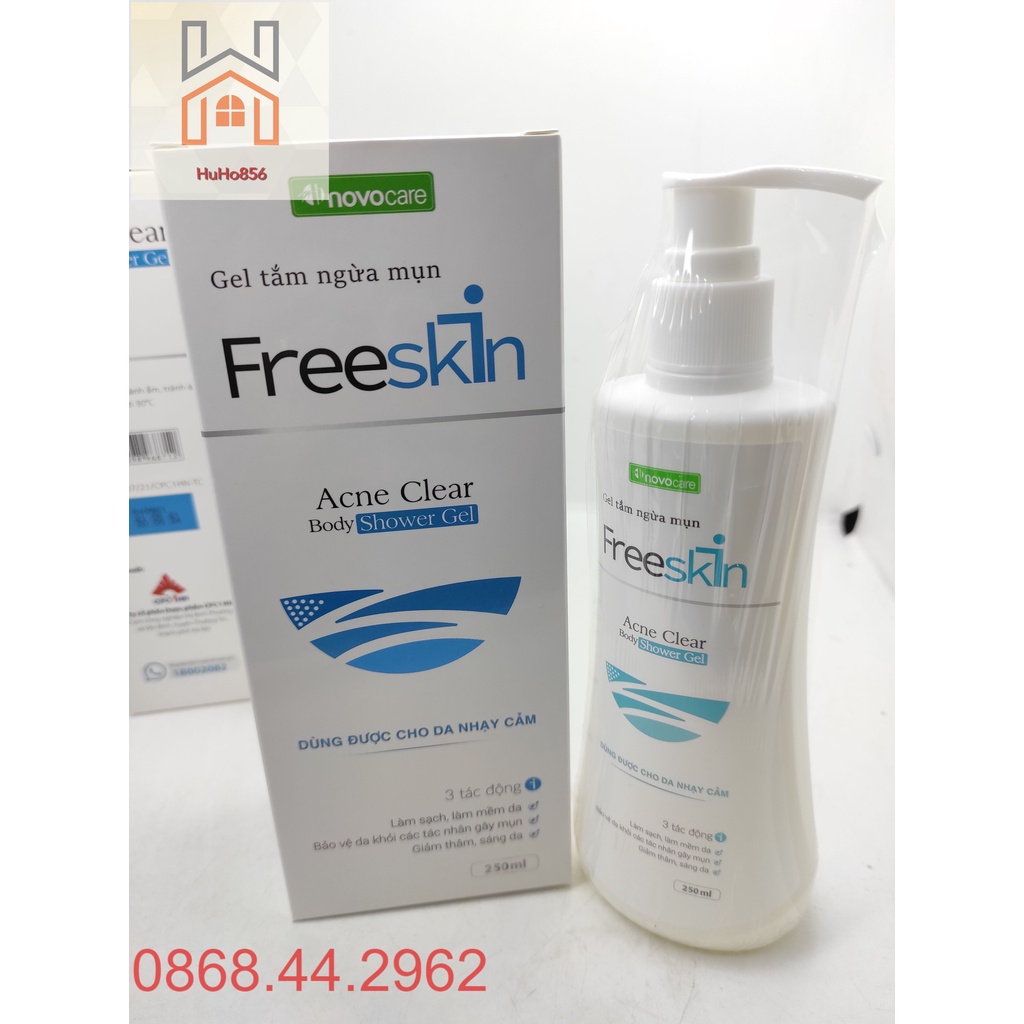 Xịt Gel Tắm Freeskin - Bộ 3 Ngừa mụn - Novo linda