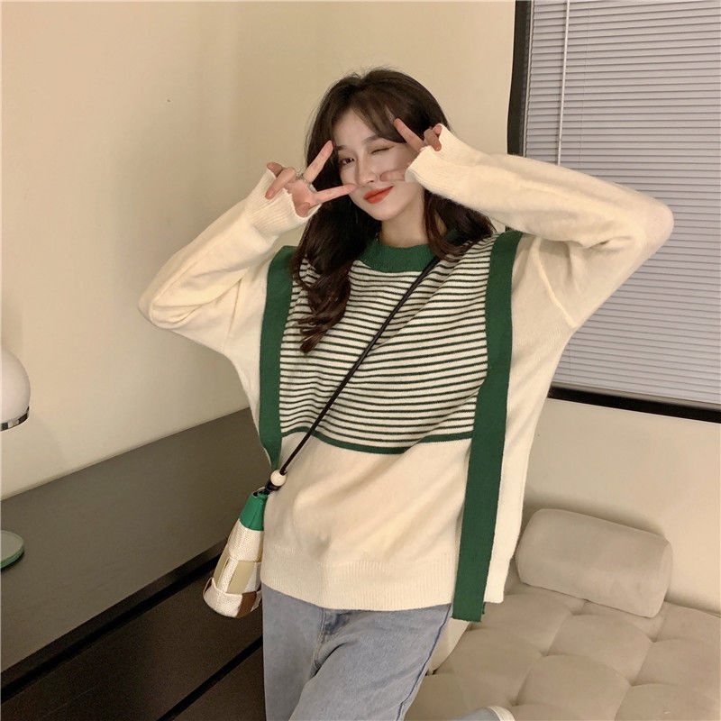 Áo sweater PURE CUBE tay dài giả hai lớp thời trang mùa thu xinh xắn dành cho nữ