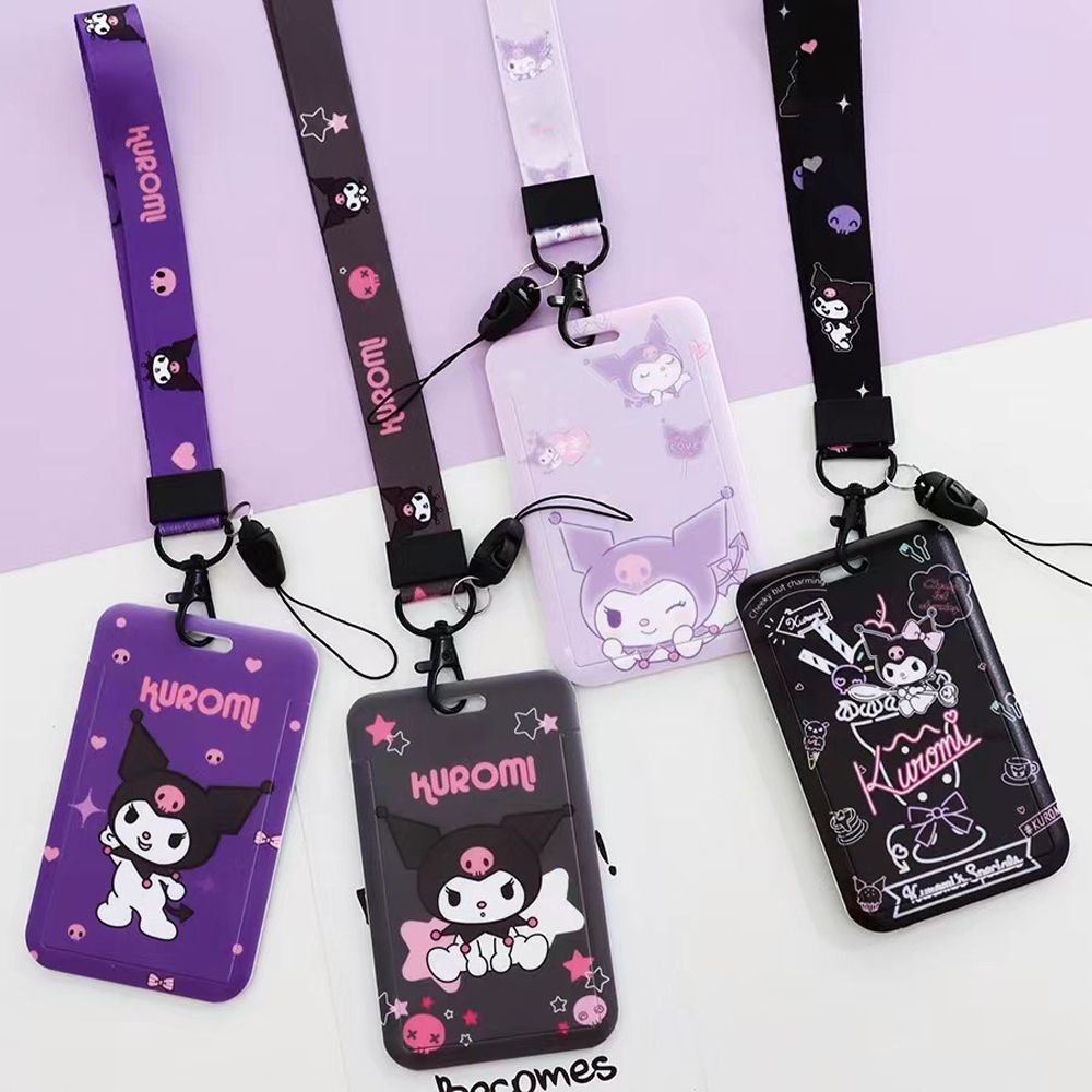 AHMED Cute Korean Card Case Portable Card Storage Cover Cartoon Card Holders Bus Kuromi Students Kawaii Keychains For Women Card Access Control