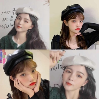 Nón Beret Chất Liệu Da Thời Trang Thu Đông Phong Cách Anh Quốc Cho Nữ