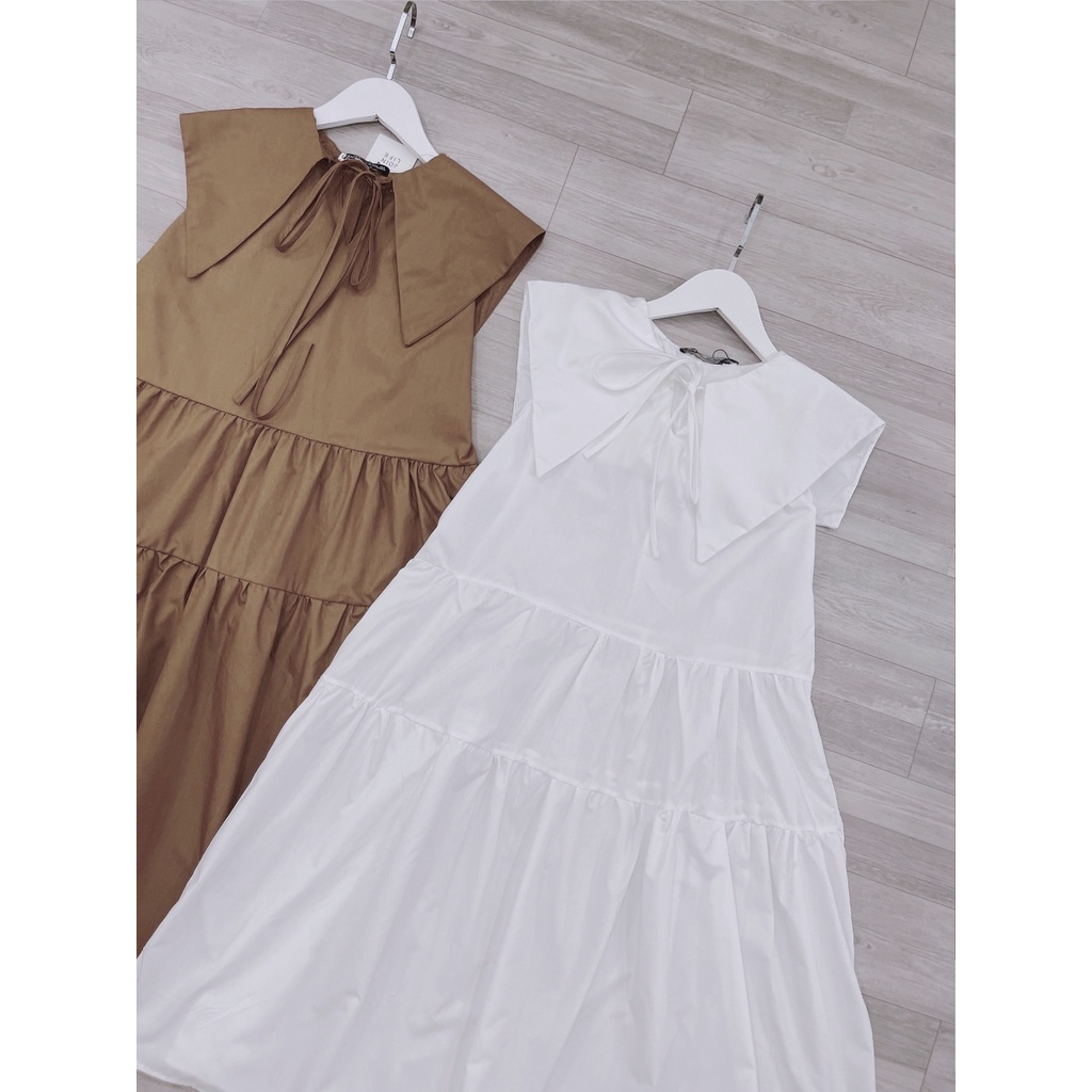 Váy suông 3 tầng maxi cổ chờm đầm thô mát 2 màu xịn mịn-MINXY SHOP | BigBuy360 - bigbuy360.vn
