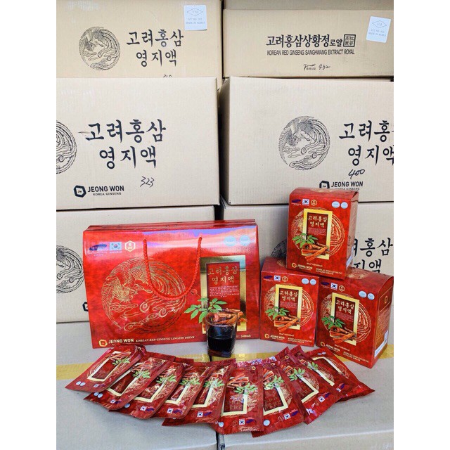 Nước Hồng Sâm Linh Chi Hàn Quốc JeongWon hộp 30 gói