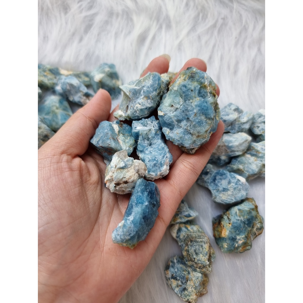 Đá thô Aquamarine  tự nhiên, đá thanh tẩy dùng trong Tarot, Reiki