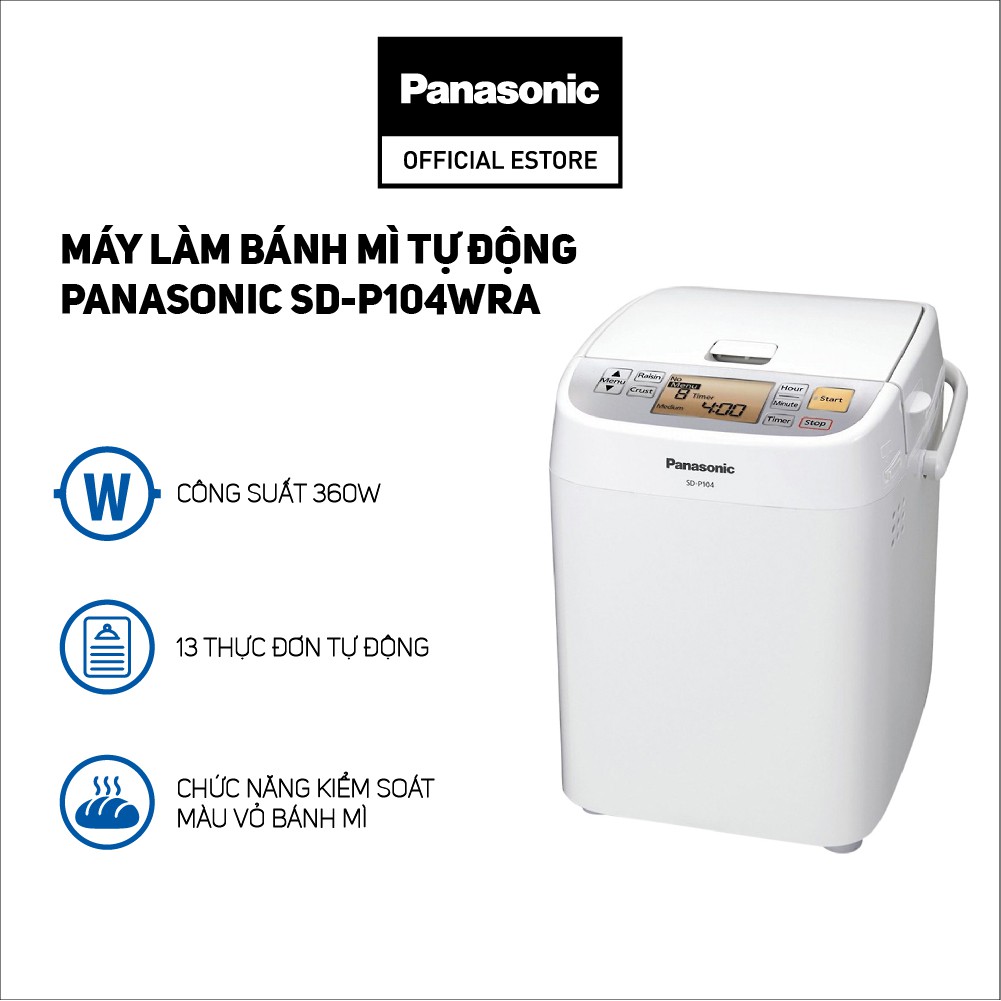 Máy Làm Bánh Mì Tự Động Panasonic SD-P104WRA - Hàng Chính Hãng - Bảo Hành 12 Tháng