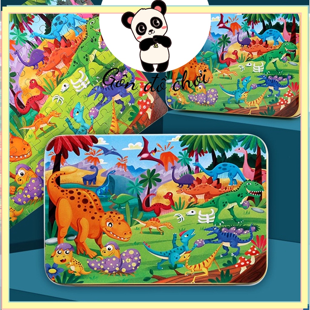 [100 miếng] Đồ chơi tranh ghép hình gỗ puzzle - Bộ ghép hình - Tranh xếp hình Gôn đồ chơi