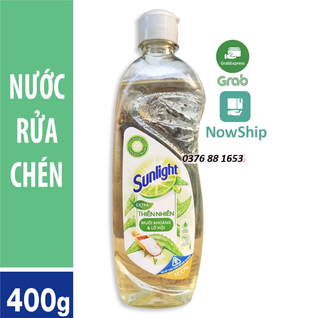 [Hoả Tốc] Nước Rửa Chén SUNLIGHT Thiên Nhiên Muối Khoáng Lô Hội Chai 750g 750 g
