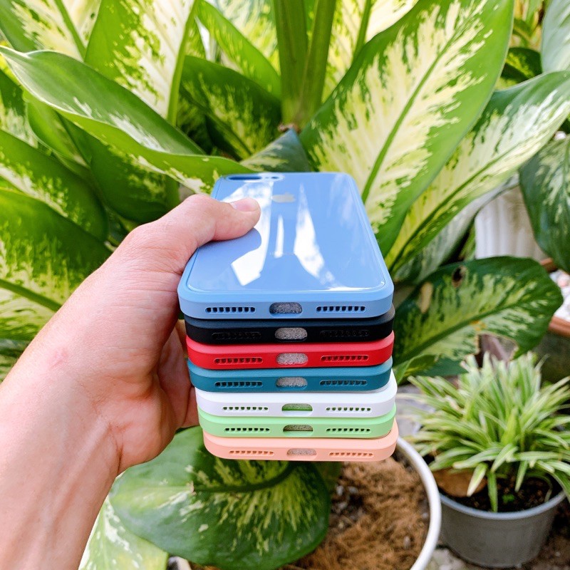 Ốp lưng kính cường viền màu Iphone 6 plus/Iphone 6s plus/6/6s/7/8/7 plus/8 plus/X/Xs/Se 2020/11/Xs Max | BigBuy360 - bigbuy360.vn