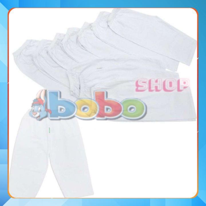 Set 5 Quần Dài Cotton Trắng Bosinis Cho Bé