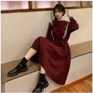 Plus Size M-4XL Winter Elegant Women Clothing Slim Princess Vintage Velvet Long Sleeve Tunic Midi A-line Dinner Party Prom Dress