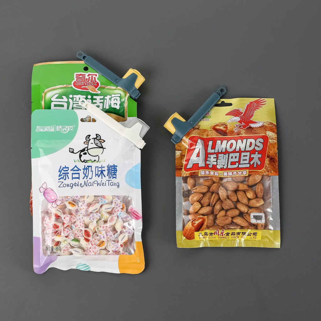 Kẹp Miệng Túi Gói Thực Phẩm Có Nắp Mở Tiện Lợi, Kẹp Khóa Kín Bảo Quản Đồ Ăn