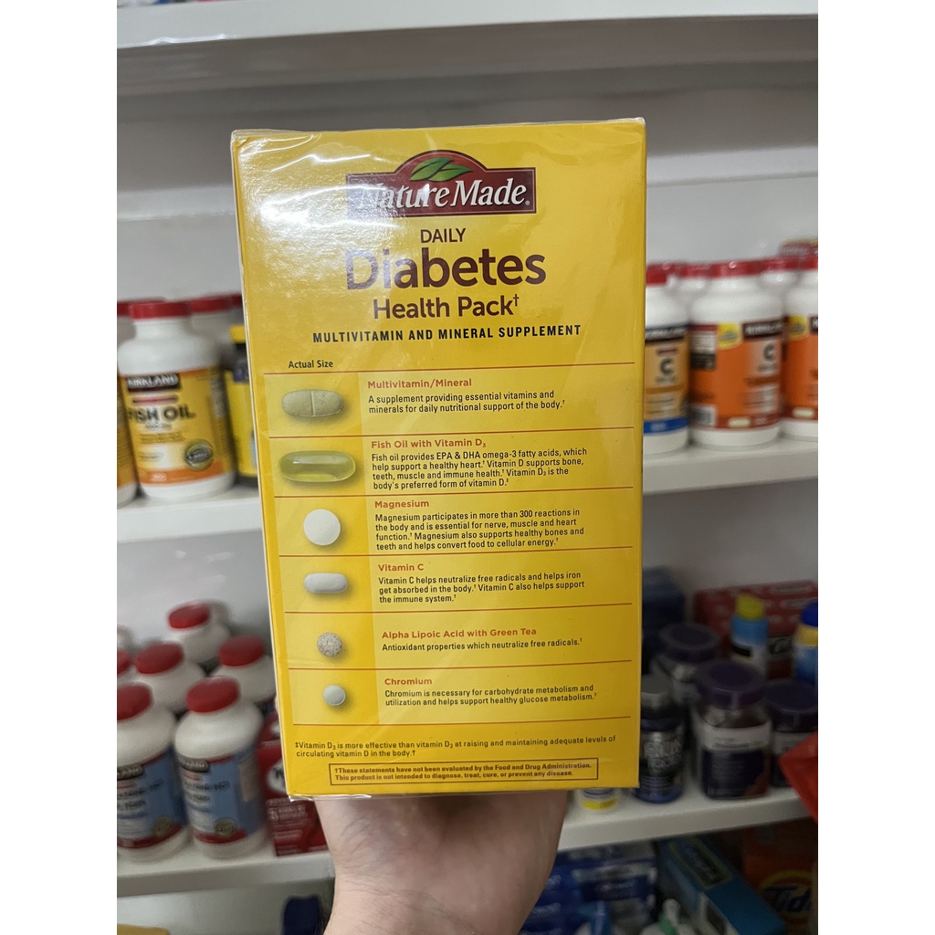 Viên uống hỗ trợ điều hòa đường huyết Nature Made Diabetes 60 gói