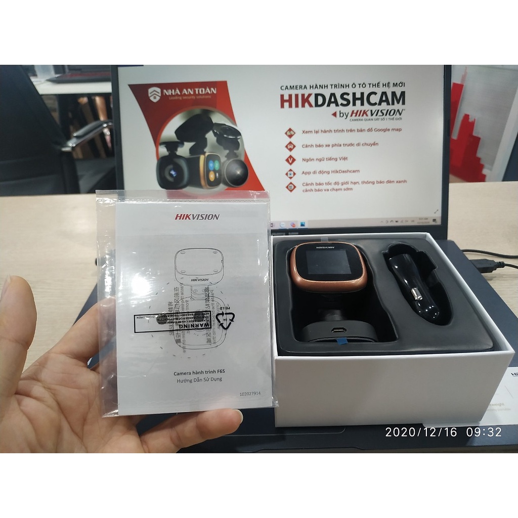 Camera hành trình Hikvision F6s, độ phân giải siêu nét 5MP/1600P, đọc đèn xanh, biển báo tốc độ, cảnh báo va chạm | BigBuy360 - bigbuy360.vn