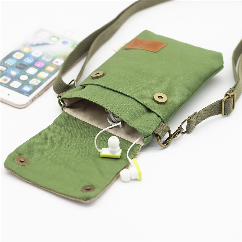 Túi Vải Đeo Vai Mini Đựng Điện Thoại iPhone12 iPhone13 iPhone14 Thiết Kế Đơn Giản